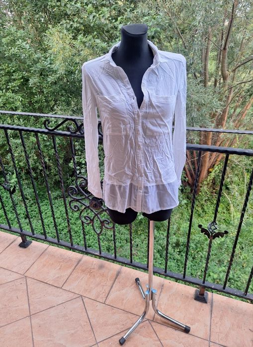 Elegancka biała koszula damska długi rękaw marka Reserved S 36