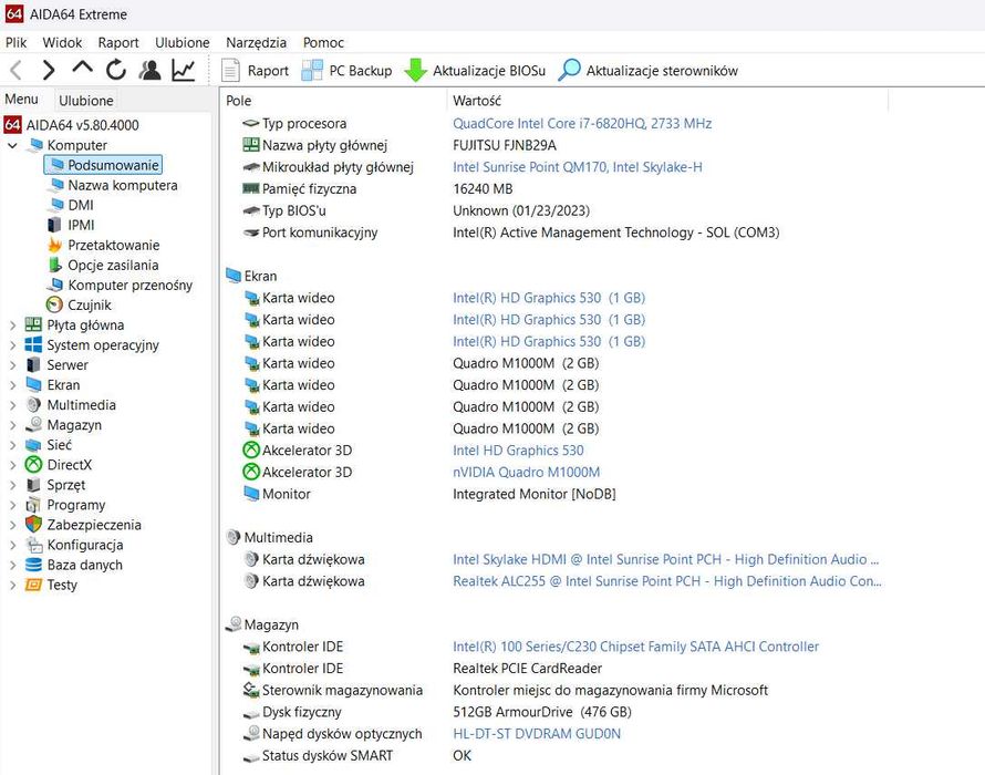Stacja robocza Fujitsu Celsius H760