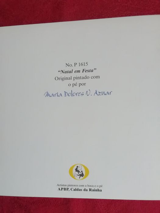 Postal de Natal, pintado com o pé