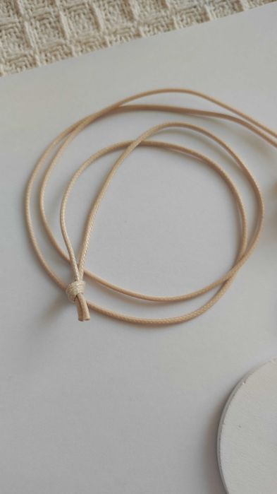 Długi naszyjnik koło drewno metal obręcz akryl vintage y2k boho