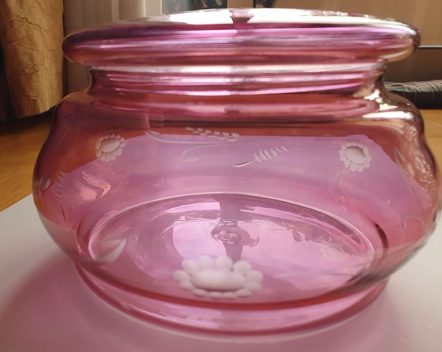 Biscoiteira/ bomboneira de vidro, antiga