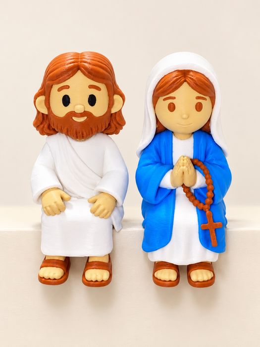 Jesus e Maria sentados — Conjunto decorativo