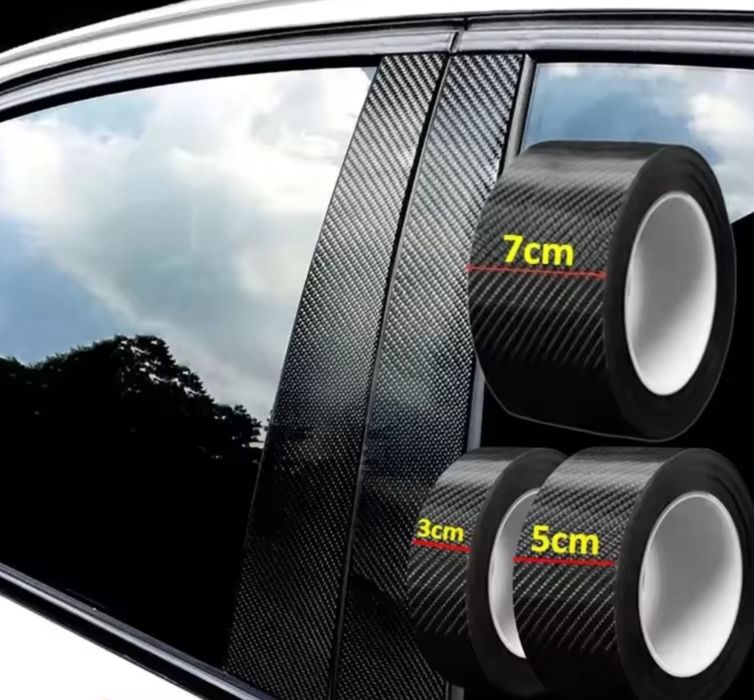 Универсальная защитная НАНО пленка из углеволокна (7 см) для порогов,