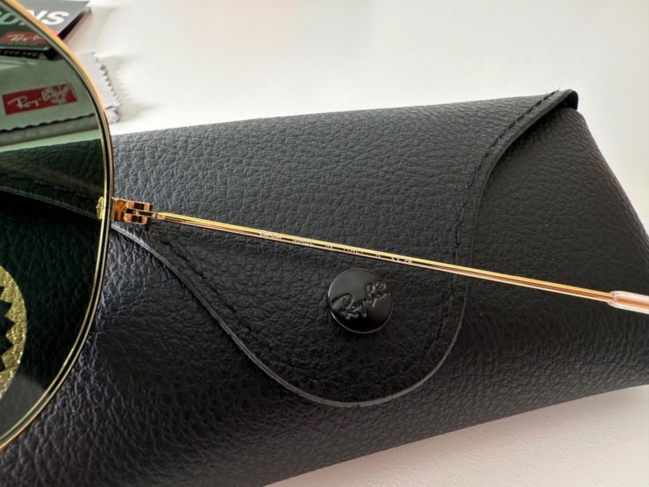 RayBan Original RB3025 Aviator Arista Gold Green G15 Novos