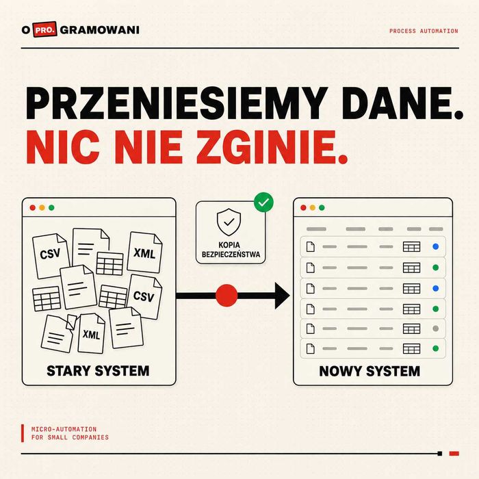 Przenoszenie danych między programami - migracje, importy, CSV/XML