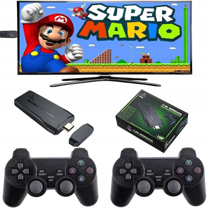 Gra telewizyjna konsola gry video pistolet 2 pady bezprzewodowe bluetooth ps1 pegasus NES Gameboy i inne
