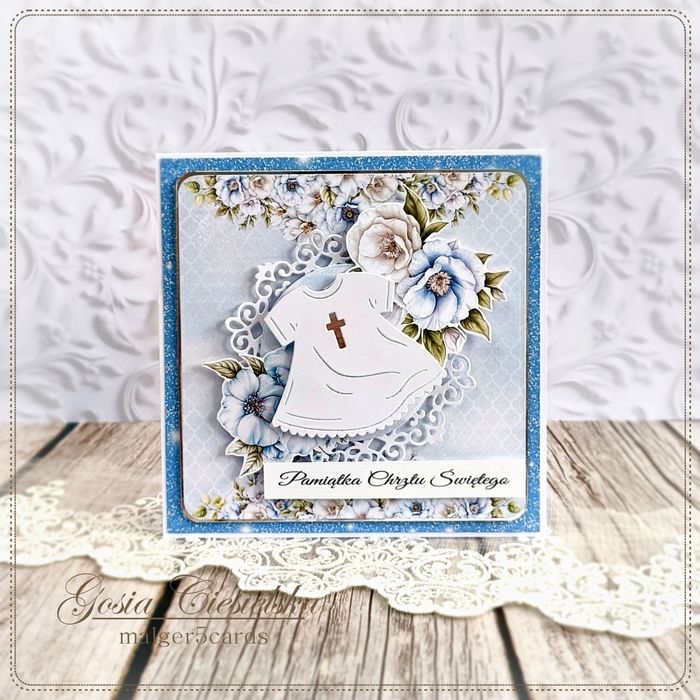 Kartka na Chrzest Święty ręcznie robiona