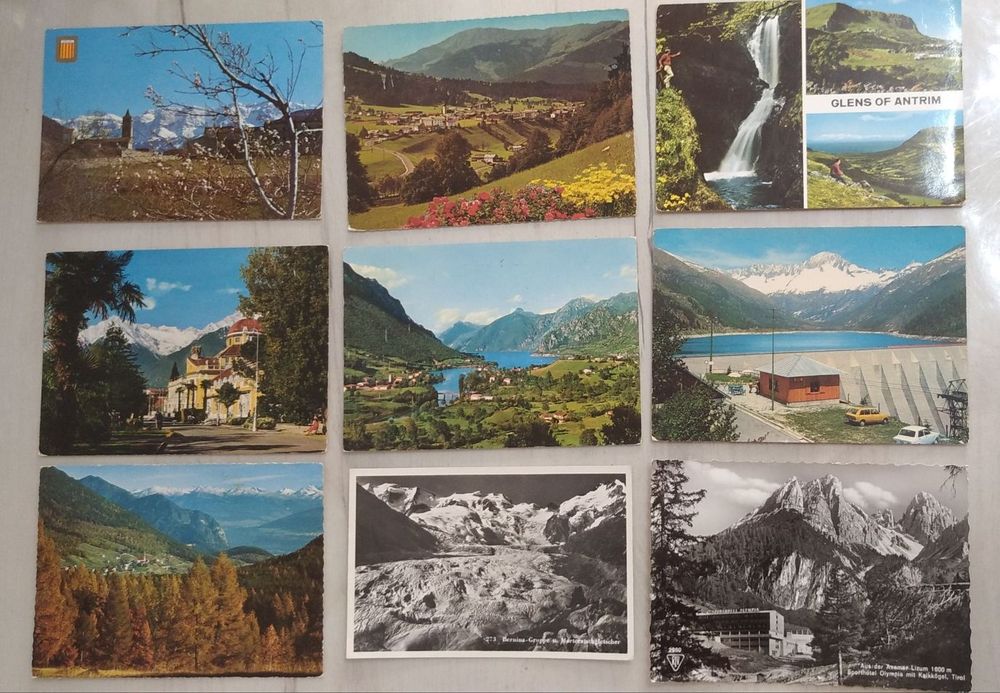Почтовые открытки с видами гор, Европа, 60-90 года