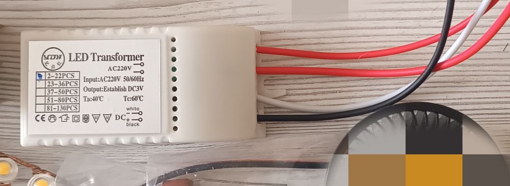 Плата led живлення 3v вхід 220v 2-22 діод