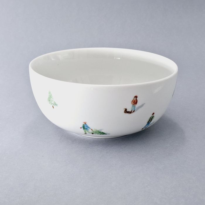 piękna porcelanowa misa salaterka patera boże narodzenie zima chioinka