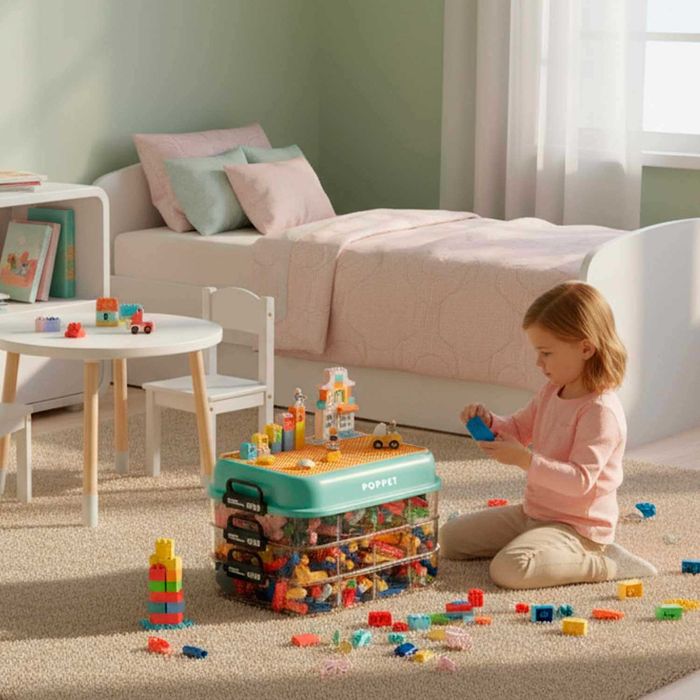 В наличии! Ящик для хранения игрушек и игры лего Poppet Блокбокс