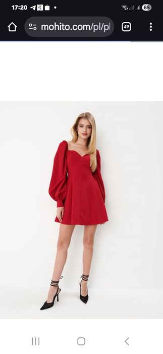 Sukienka mini z bufiastymi rękawami