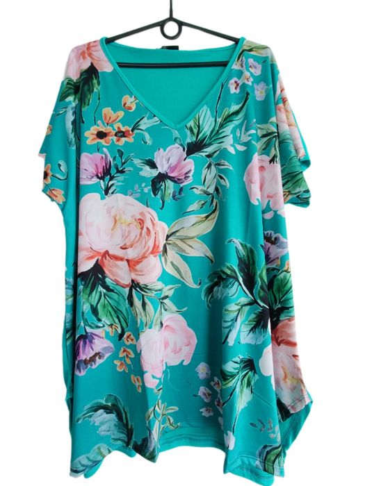 Bluzka plus size kwiaty tunika 50/52/54/56