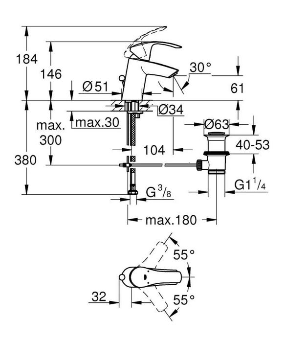 Grohe bateria umywalkowa chrom NOWA