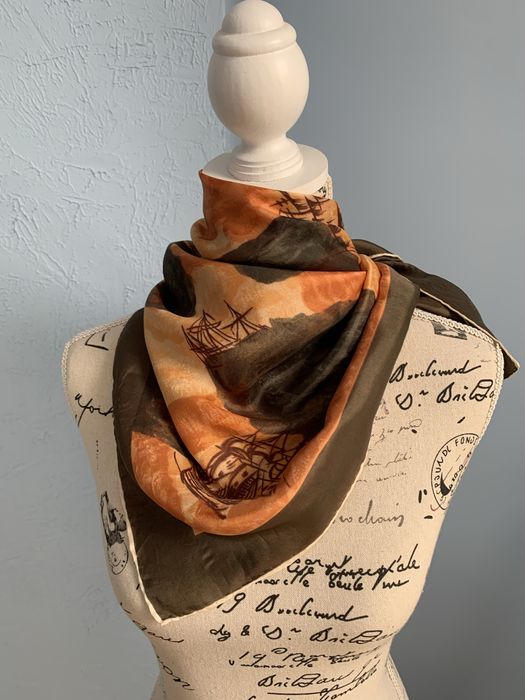 Chusta apaszka jedwab  vintage 70x70