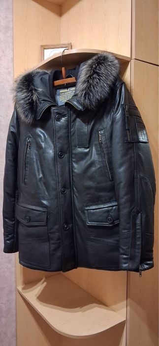 Куртка кожаная аляска