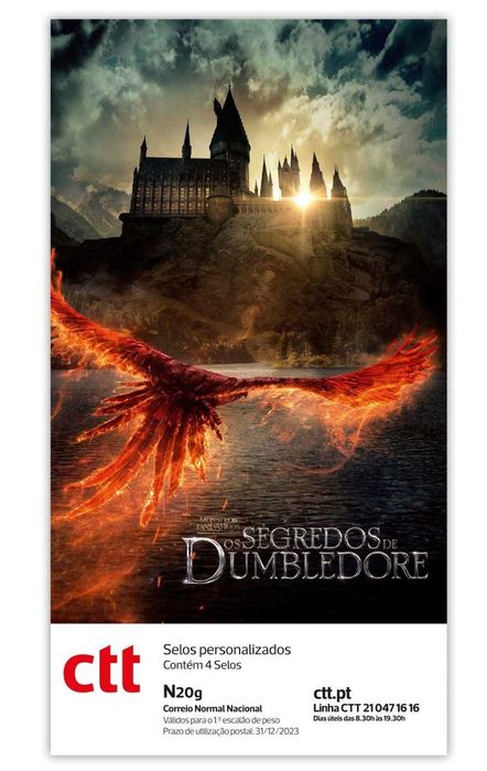 SEGREDOS DUMBLEDORE - Booklet CTT 4 selos autoadesivos - 2022