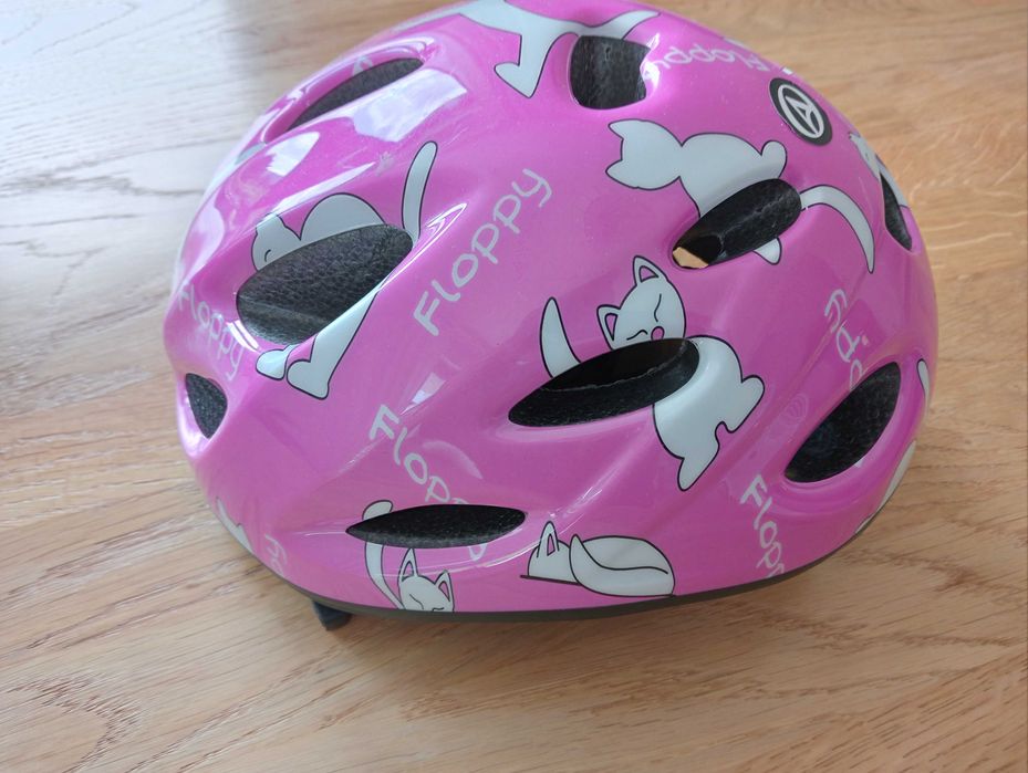 Kask rowerowy różowy dla dziewczynki kotki AUTHOR FLOPPY P-19A