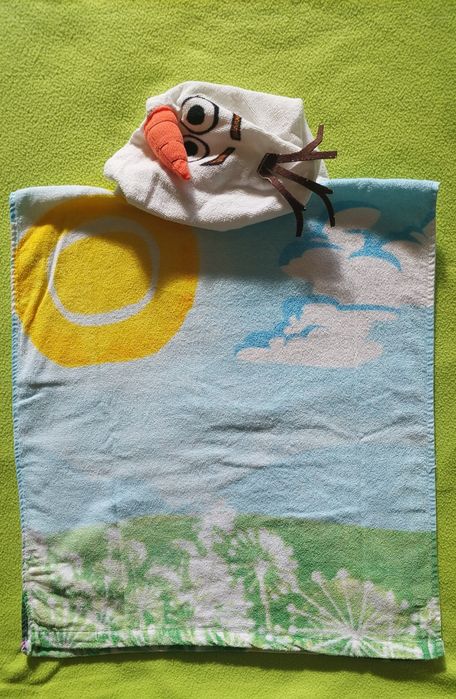 Poncho/ Toalha com capuz, praia ou piscina, Olaf (Frozen)