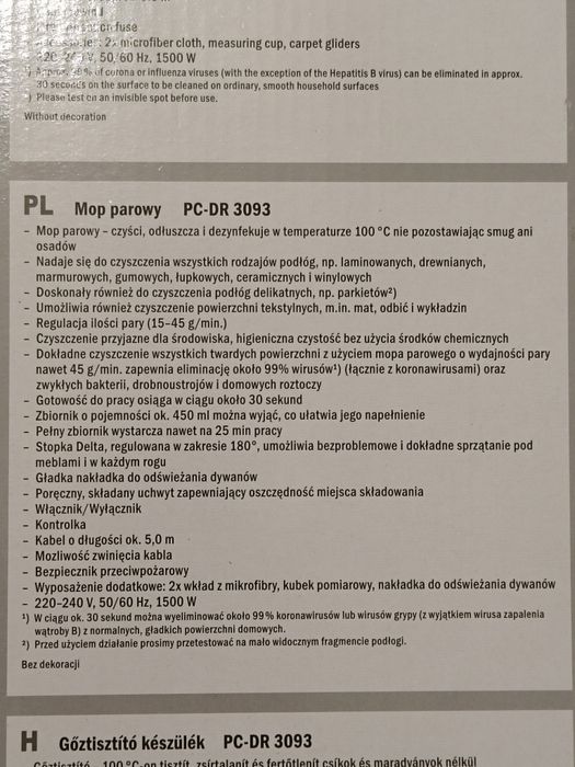 Mop parowy ProfiCare