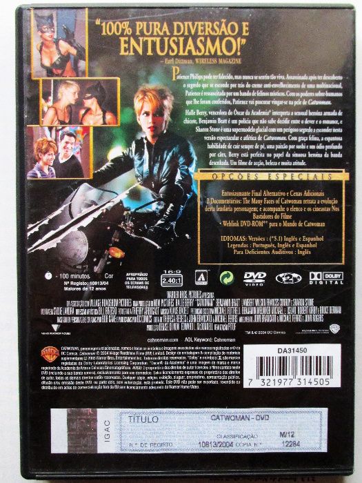 DVD - Cat Wooman, com Hale Berry, como novo