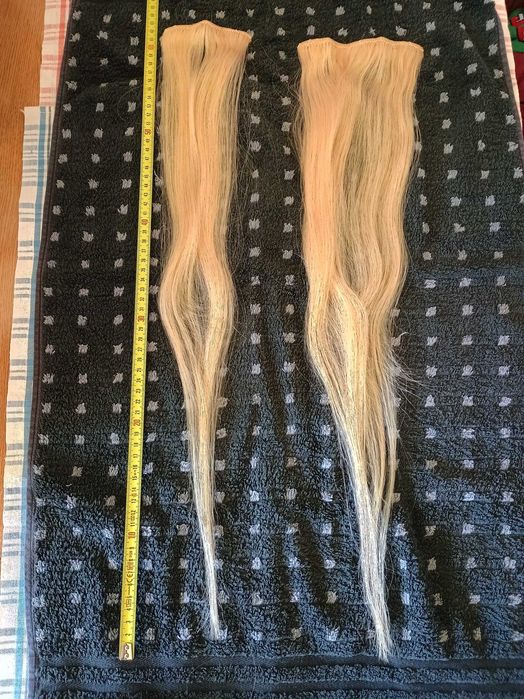 Włosy naturalne blond europejskie 56 cm