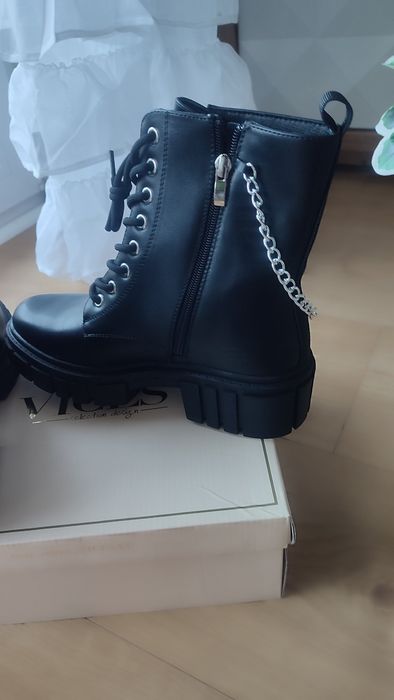 Czarna buty botki damskie 39