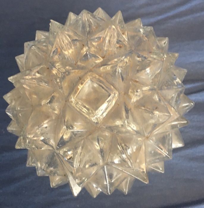 Хромована настінна бра на два кришталевих плафони