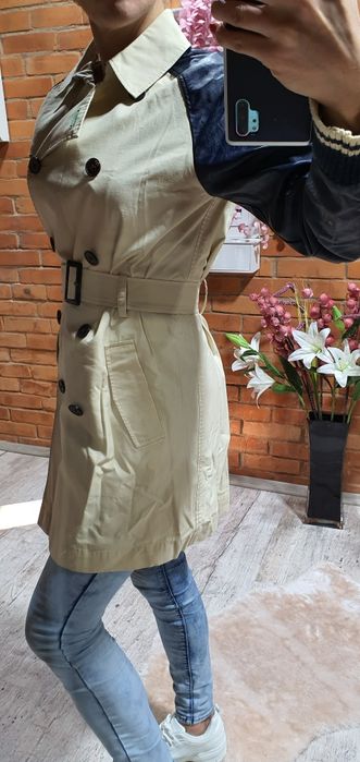 Tommy Hilfiger oryginalny płaszcz szlafrokowy prochowiec pasek M