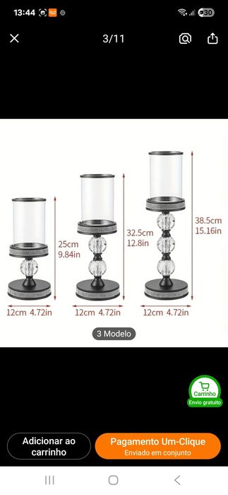 Castical para velas preto