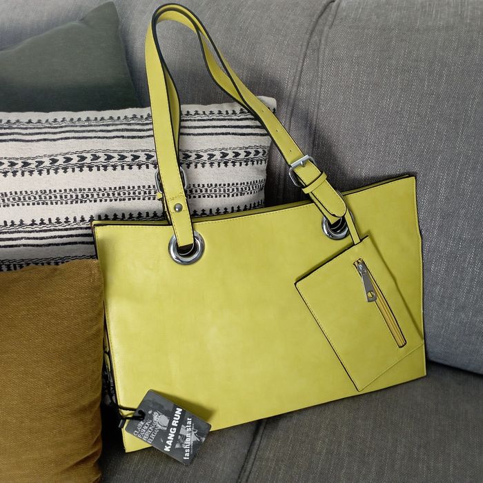 New yellow suitcase