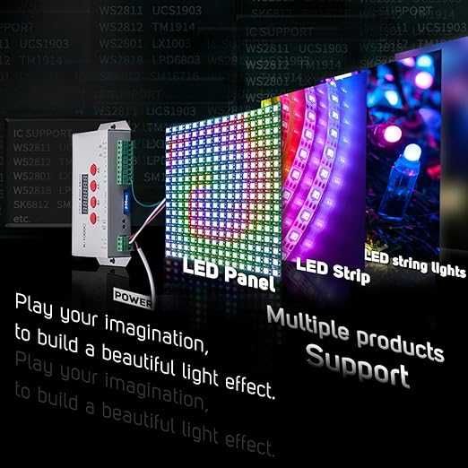 Kontroler LED K1000C WS2812B WS2811 SD DIY Efekty LEDEdit 823