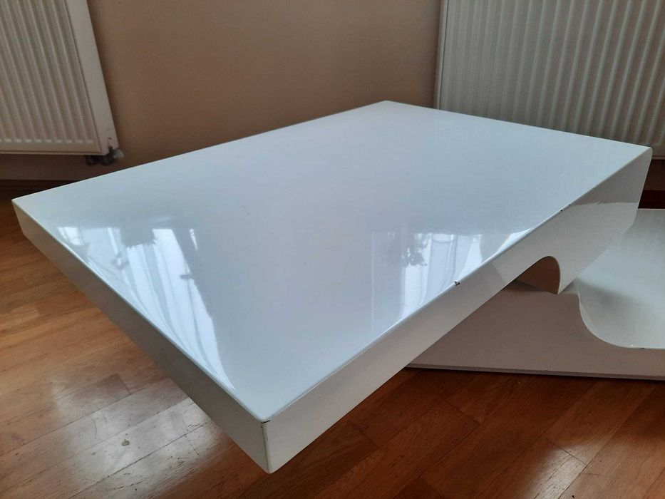 monia stolik kawowy ława  do salonu biały połysk obrotowy 80/60