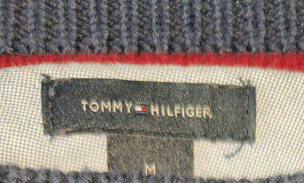 Markowy krótki sweter sweterek Tommy Hilfiger r S/M granatowy