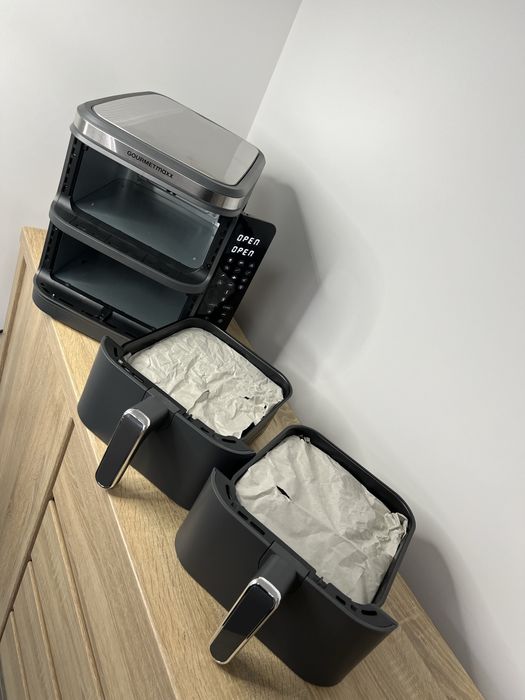 Потужний аерогриль GOURMETmaxx 2×5 л з сенсорним дисплеєм