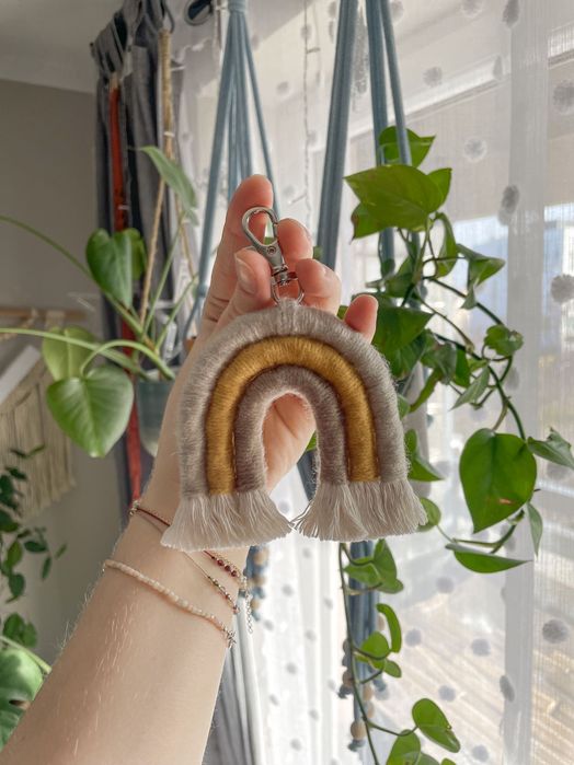 Brelok tęcza breloczek do kluczy brylok do torebki boho