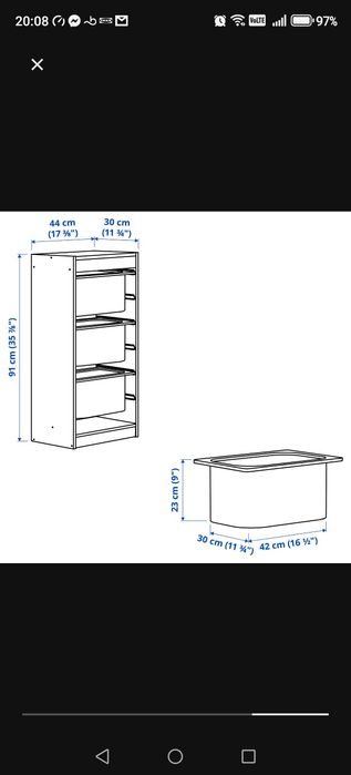 Regał trofast z pojemnikami