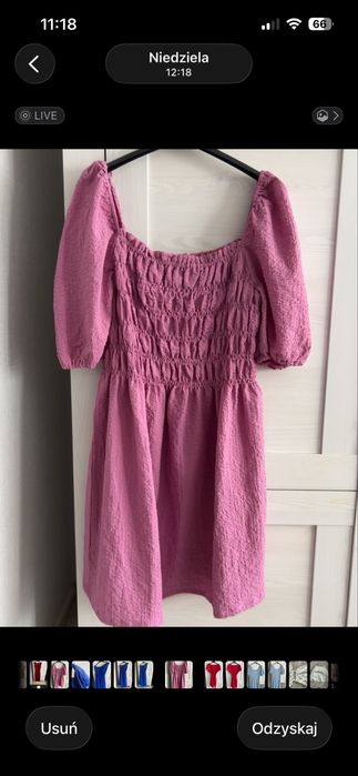 Sukienka z bufiastymi rękawami S/M  boho styl