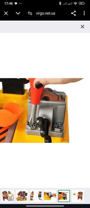 Дитячий верстак столик набір інструментів Моя майстерня на 35 предметі