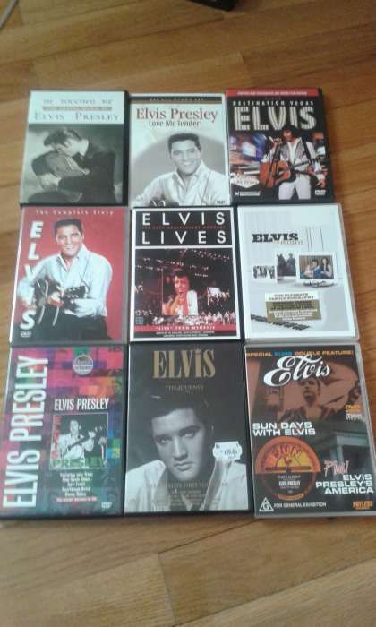 Various Elvis Presley Items: DVDs, Letters, Vinyl Records, CDs, and Books