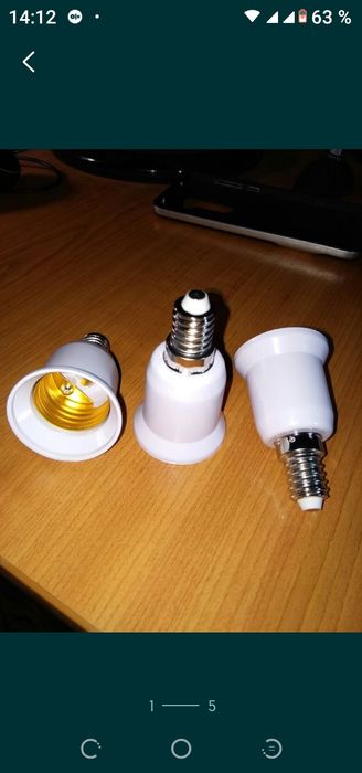 Переходники Е27 на Е14 для лампочек..