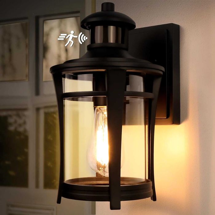 Lamomo Zewnętrzna Lampa Ścienna LED z Czujnikiem Ruchu - 3-Trybowa, Wodoodporna, Aluminiowa, do Domu