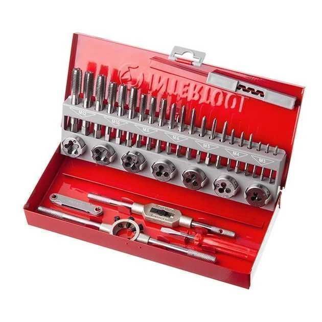 Набір мітчиків і плашок INTERTOOL SD-8032, M3–M12, 32 од метчики лерки