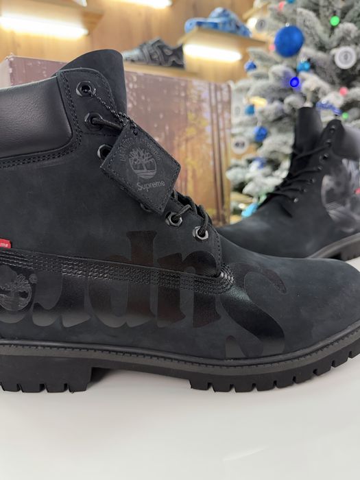 Черевики Timberland x Supreme Waterproof Big Logo Total Black — zdjęcie 3