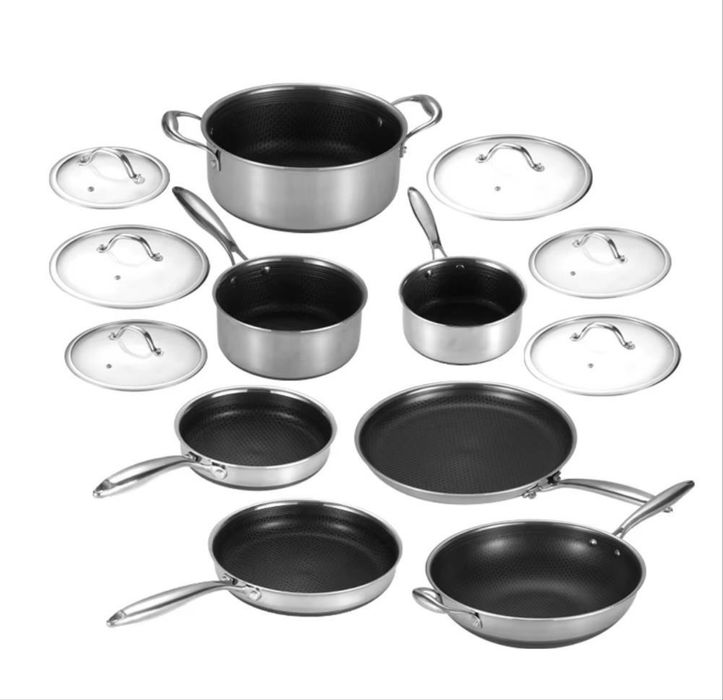 Набір гібридного посуду HexClad Hybrid  Set 13 pc з кришками