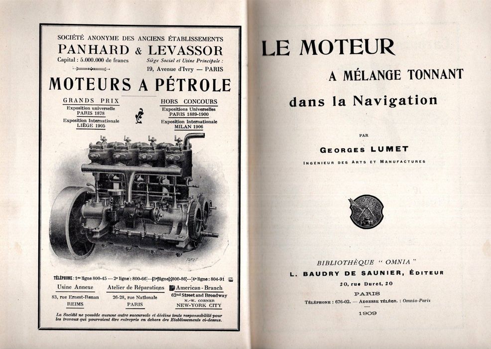 Georges lumet le moteur á mélange tonnat dans la navigation 1909