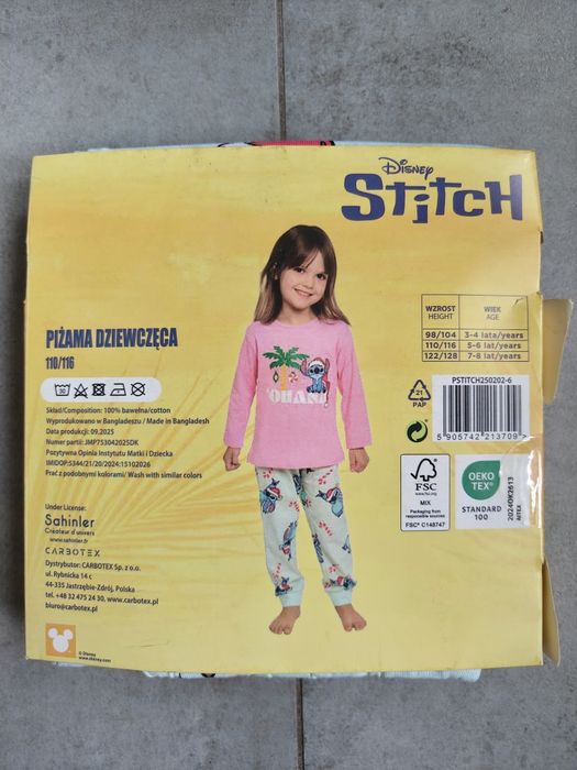 Piżama dziewczęca stitch 110/116