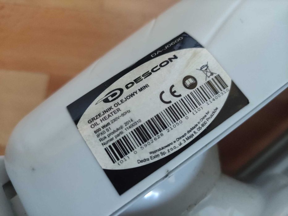 Grzejnik olejowy Descon 600w mały