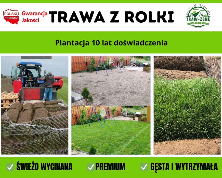 Trawa w rolce 'PREMIUM' 40m² | TRANSPORT pod dom
