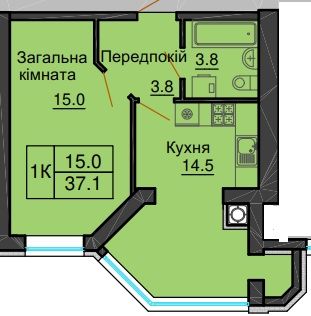 Продам 1к.квартиру ЖК « Софія Нова»